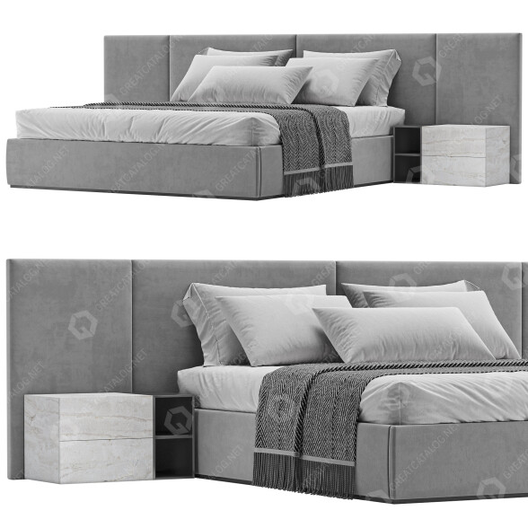 Cama y mesitas de noche VIG Furniture Nova Domus Maranello Modelo 3D