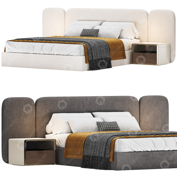 Bed and Bedside Tables The High Wall Wanda 3D model