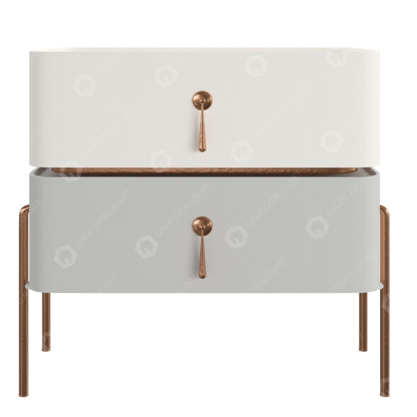 Bedside Table Gray 3D model