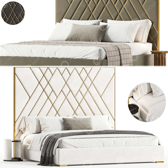 Łóżka i stoliki nocne VIG Furniture Modrest Eldora model 3D