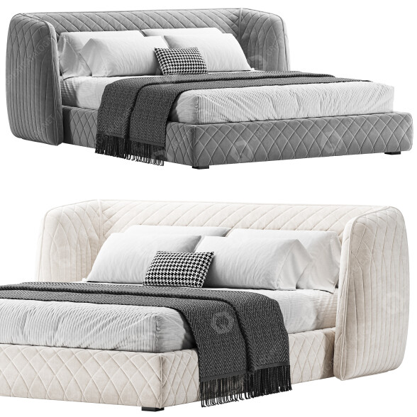 Bed and Bedside Table Moroso Redondo 3D model