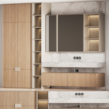 Bathroom Furniture Set 06 3D model
