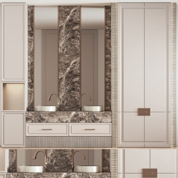 Bathroom Furniture Set 07 3D model