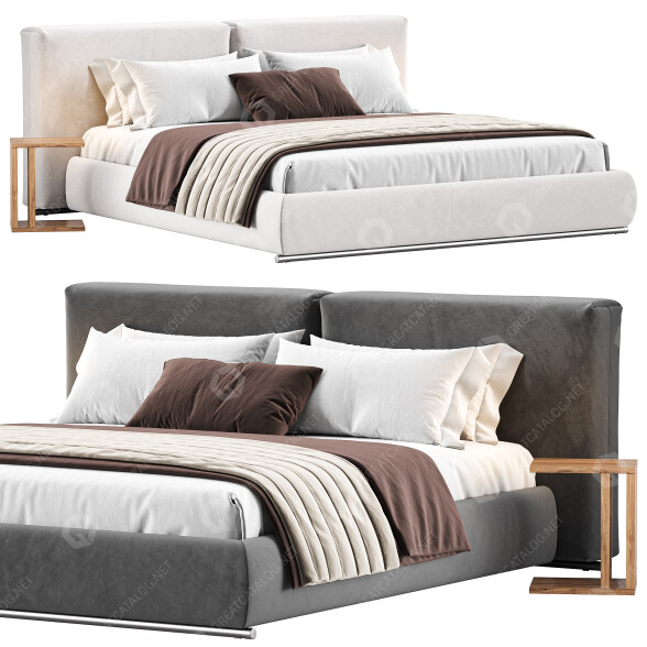 Bett und Nachttischchen Flexform Asolo 3D-Modell