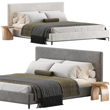 Bett und Nachttischchen Minotti Andersen