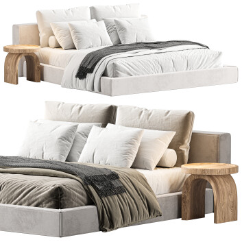 Bett und Nachttischchen Restoration Hardware Cloud Platform