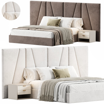 Ліжко та тумбочки Montreal with Wide Headboard