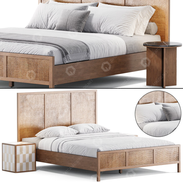 Łóżka i stoliki nocne McGee & Co Geddes model 3D
