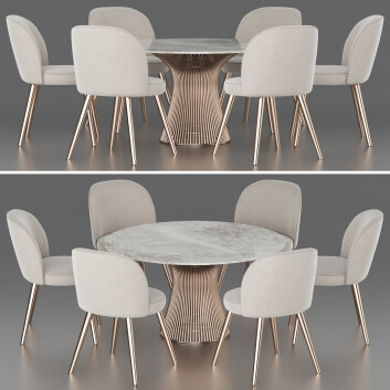 Knoll Platner and Candy Dining Set 92 3D модель