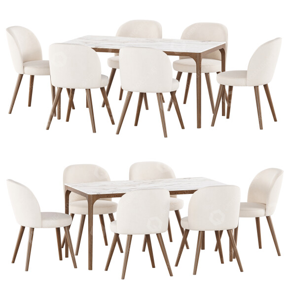 Стол и стулья Tirolo Candy Dining Set 94 3D модель