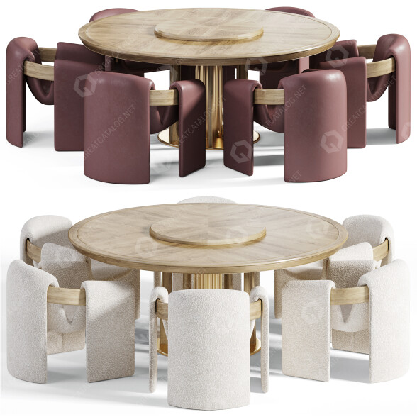 Mesa y sillas Bruno Zampa Petrus and Sari Modelo 3D