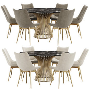 Knoll Platner and Onire Dining Set 99 3D модель