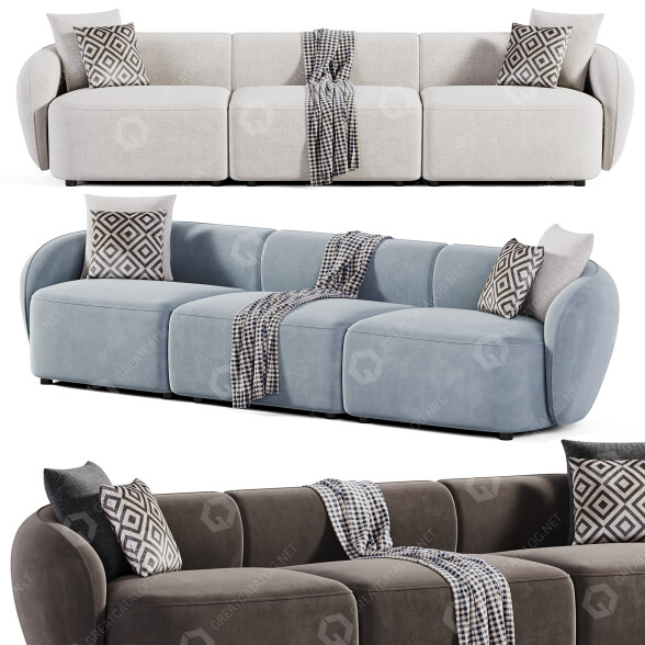Sofa Value City Furniture Crescent 3-Piece 3D-Modell