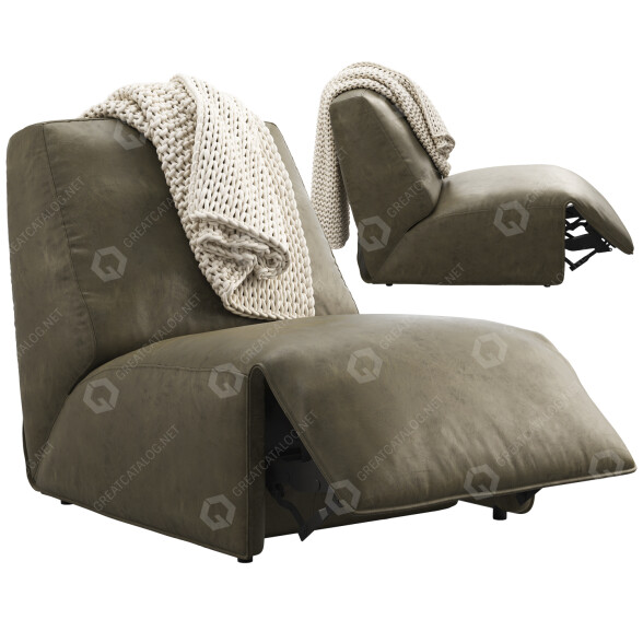Armchair Joybird Clover Leather 2 3D model