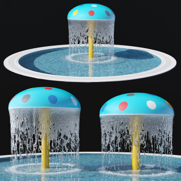 Fountain Water Park Mushroom 3D model