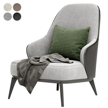 Fauteuil  Minotti Leskie with High Backrest Modèle 3D