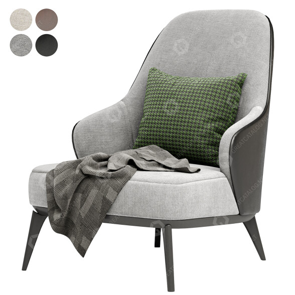 Кресло Minotti Leskie with High Backrest 3D модель