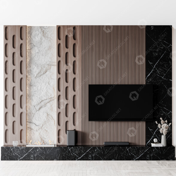 TV-Wand Set 04 3D-Modell