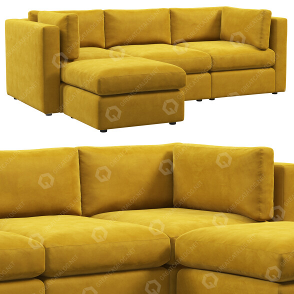 Sofá Joybird Daya Modular Sectional Modelo 3D