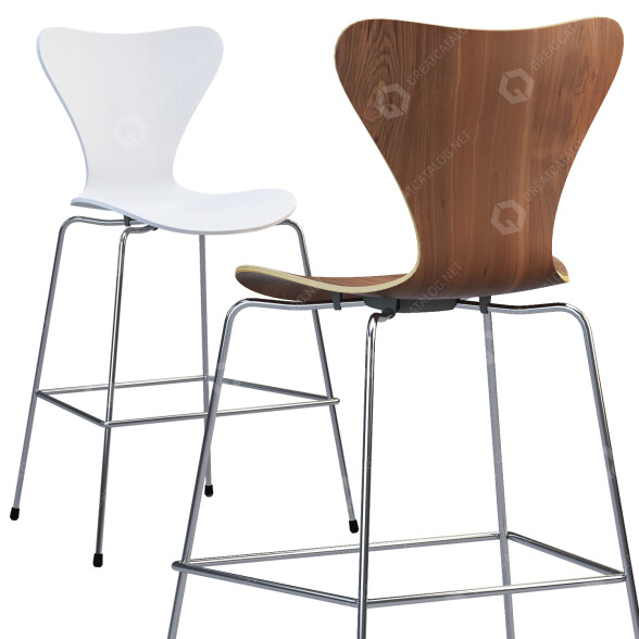 Barhocker Fritz Hansen Series 7 3D-Modell