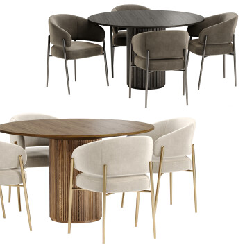 Table et chaises Asplund linda and Palais Royal