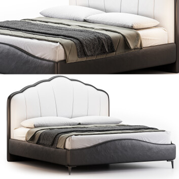 Ліжко Litfad Elegant Faux Leather Upholstered Panel
