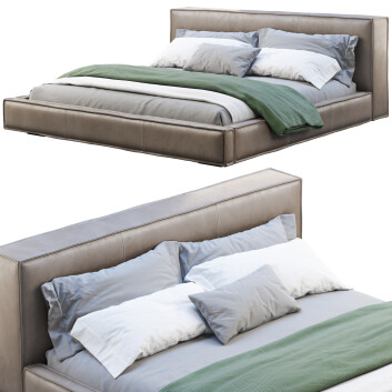 Ліжко  Queen Loft Leather 2 3D модель