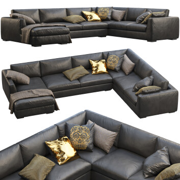 Диван  Restoration Hardware RH Modena Taper Arm 3D модель