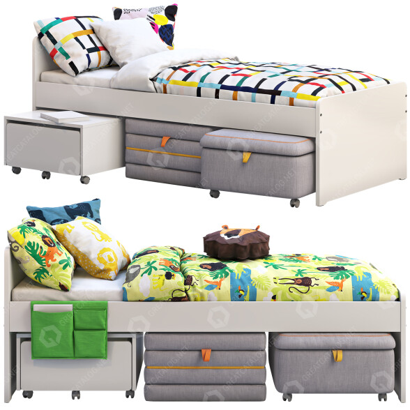 Beds IKEA Slakt (2 options) 3D model GreatCatalog 43256