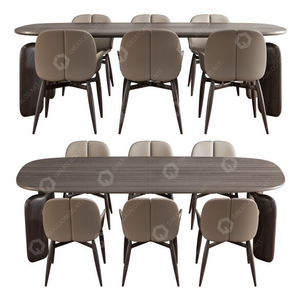Стіл та стільці Roche Bobois Pulp Dining Set 1 3D модель