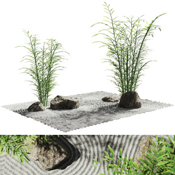 Декор Japanese Rock Zen Garden 06 Lowpoly