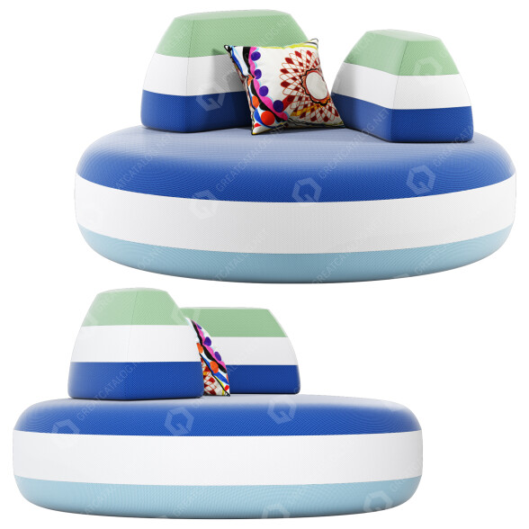 Пуф Roche Bobois Bombom Round 3D модель