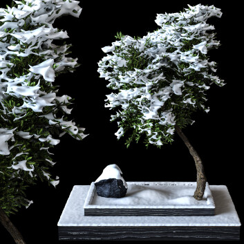 Baum unter Schnee  Pflanze draußen vol 24 3D-Modell