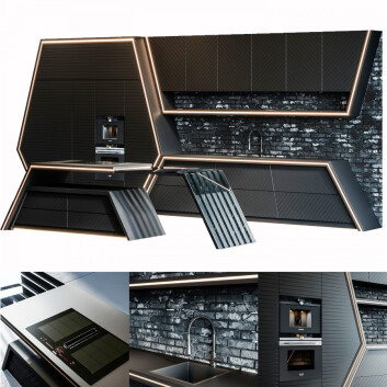 Kitchen Black 03 3D model
