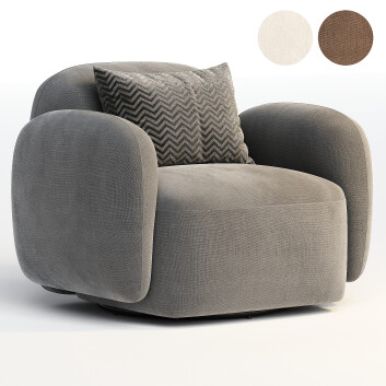 Fauteuil Four Hands Giddings Swivel Knoll Camel
