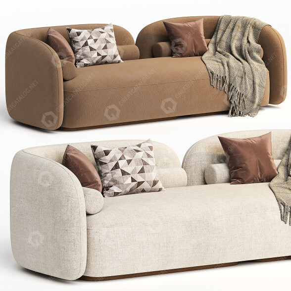 Canapé Scandinavian Style Velvet modèle 3D