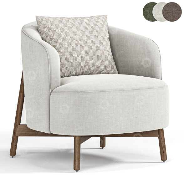 Fotel Porada Copine Wood model 3D