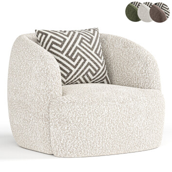 Fauteuil  CB2 Gwyneth Boucle Swivel Modèle 3D