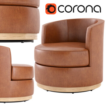 Sessel Pottery Barn Balboa Leather Swivel