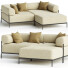 Sofa Noah Living Modular Sectional Fabric with Chaise Longue - izzatilla3d