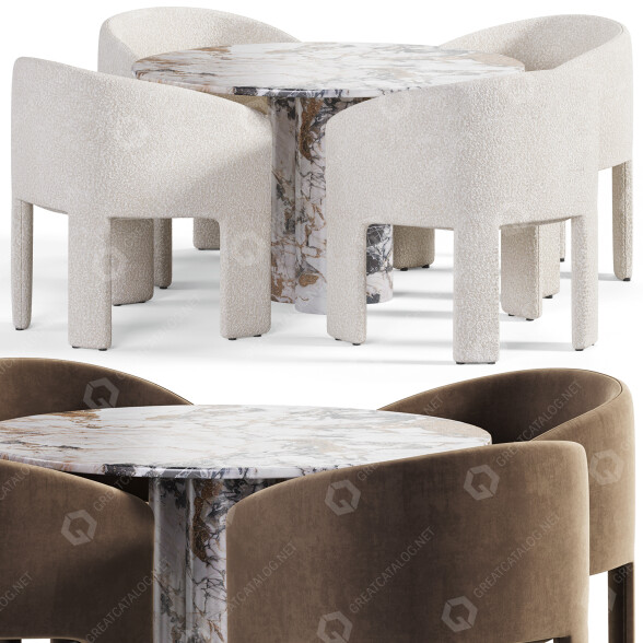 Table et chaises Ditre Italia Cali modèle 3D