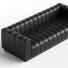 Диван CB2 Forte Extra-Large Modern Channeled Black Leather - izzatilla3d