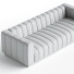 Диван CB2 Forte Extra-Large Modern Channeled Black Leather - izzatilla3d