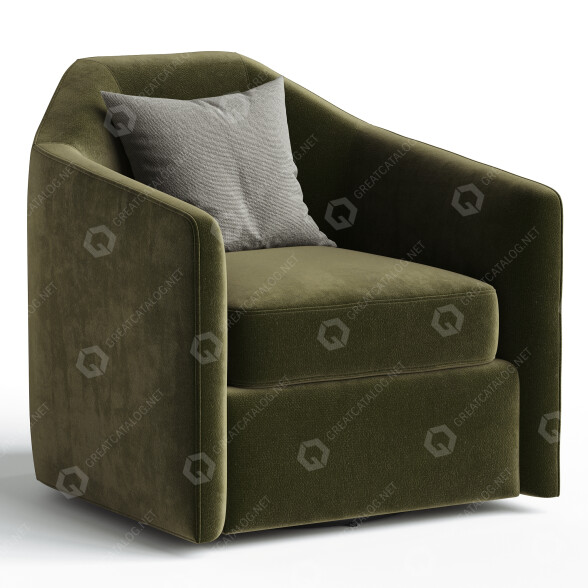 Sillón High Fashion Home Justine Swivel Navarro Loden Modelo 3D