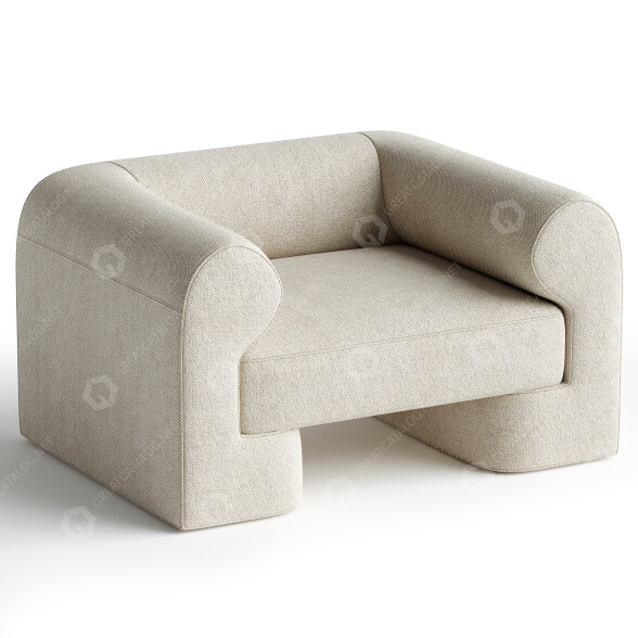 Sillón High Fashion Home Ionic Meg Taupe Modelo 3D