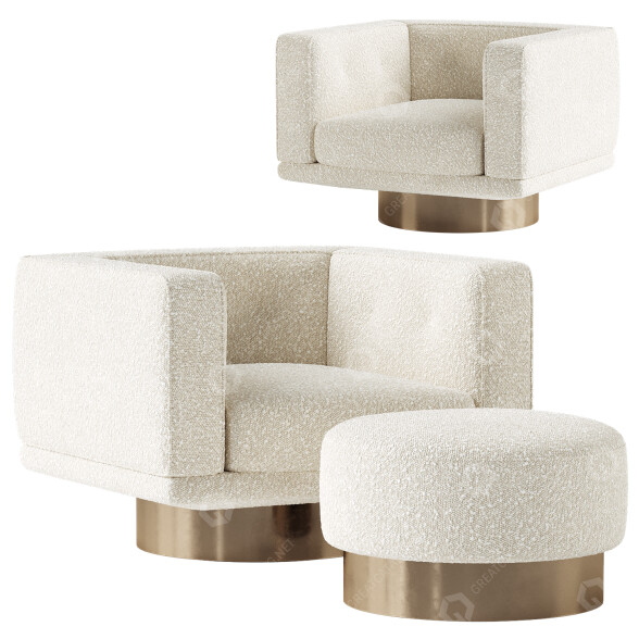 Крiсло та пуф Minotti Sally 3D модель