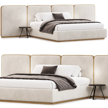 Bett und Nachttischchen Adriana Hoyos Gem Upholstered King Queen