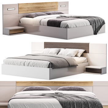 Cama y mesitas de noche  Allain Modelo 3D