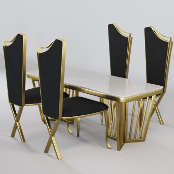 Стол и стулья  Deprimo Set 3D модель