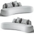 Canapé Ghita White Boucle Set - zircon